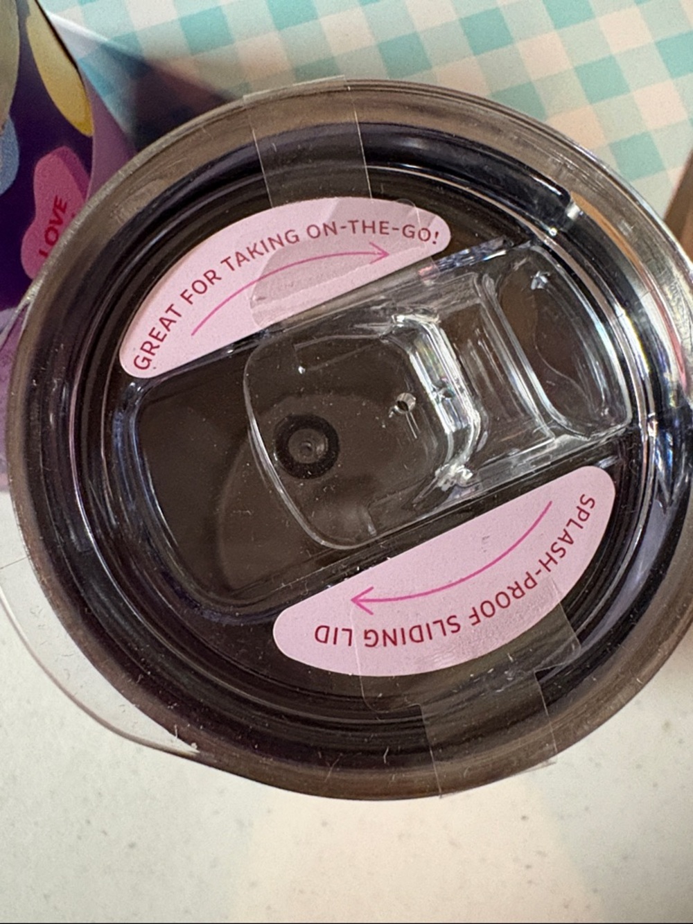 Manna Stainless Steel Wine Tumblers - Purple & Red Conversation Hearts - Picture 6 of 9